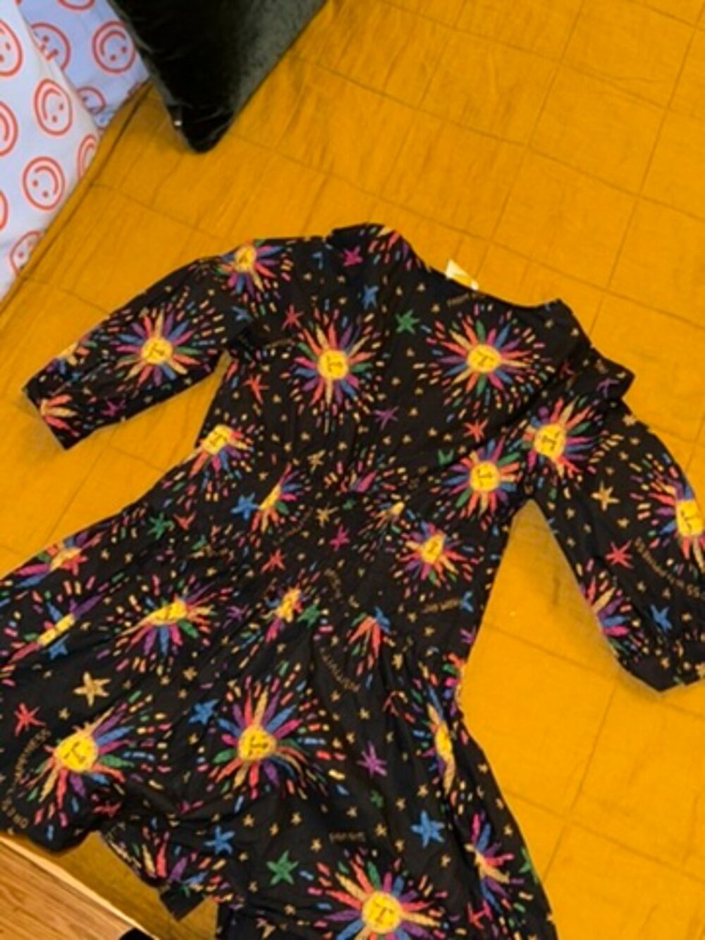 Farm Rio Celestial Print Long Sleeve Mini Dress, Sz S, NWOT - Picture 3 of 3